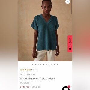 V-Neck Short Sleeve Knit Top in Teal